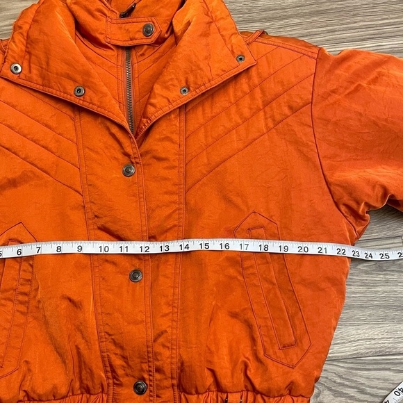 Fera Vintage Orange Ski & Snow Winter Softshell Puffer Jacket 70s 80s Style - Picture 8 of 14